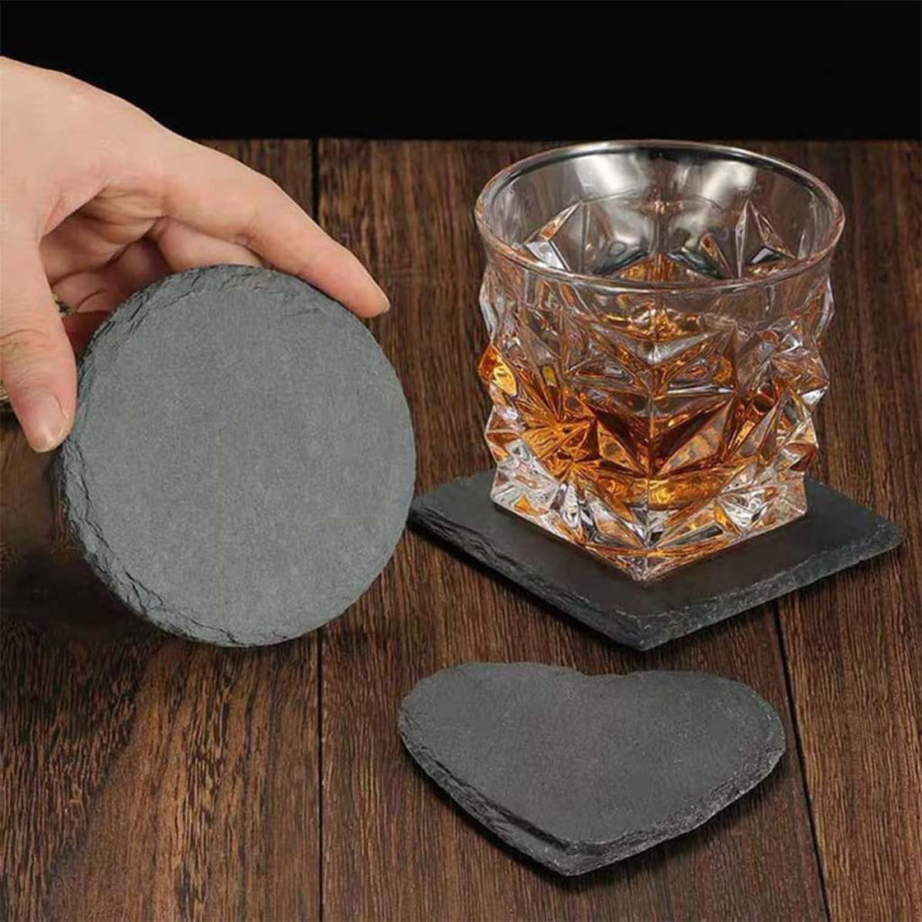 12pcs Natural Stone Coasters with Non Slip Bottom H436738
