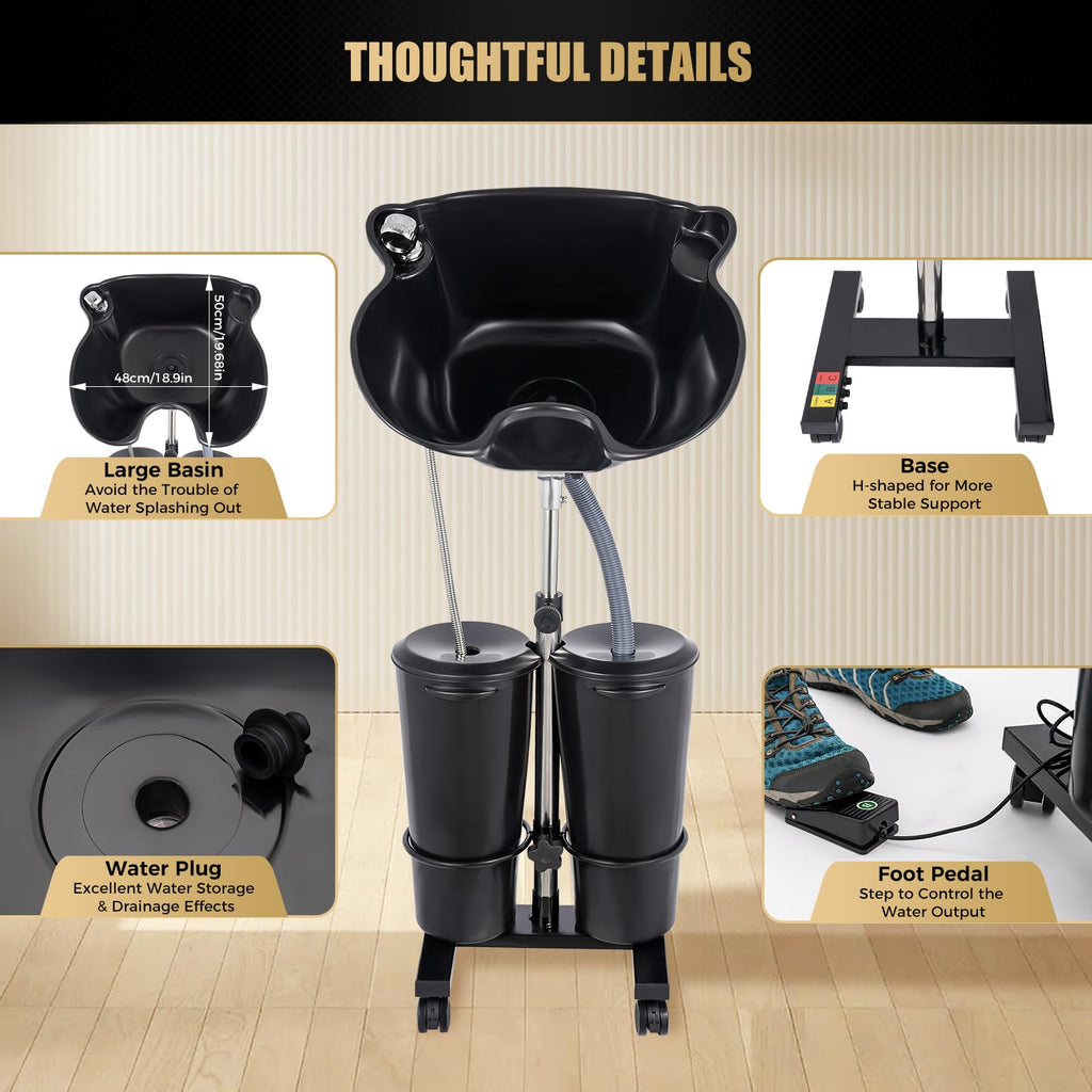 Portable Plastic Shampoo Unit with Electric Pump E1742