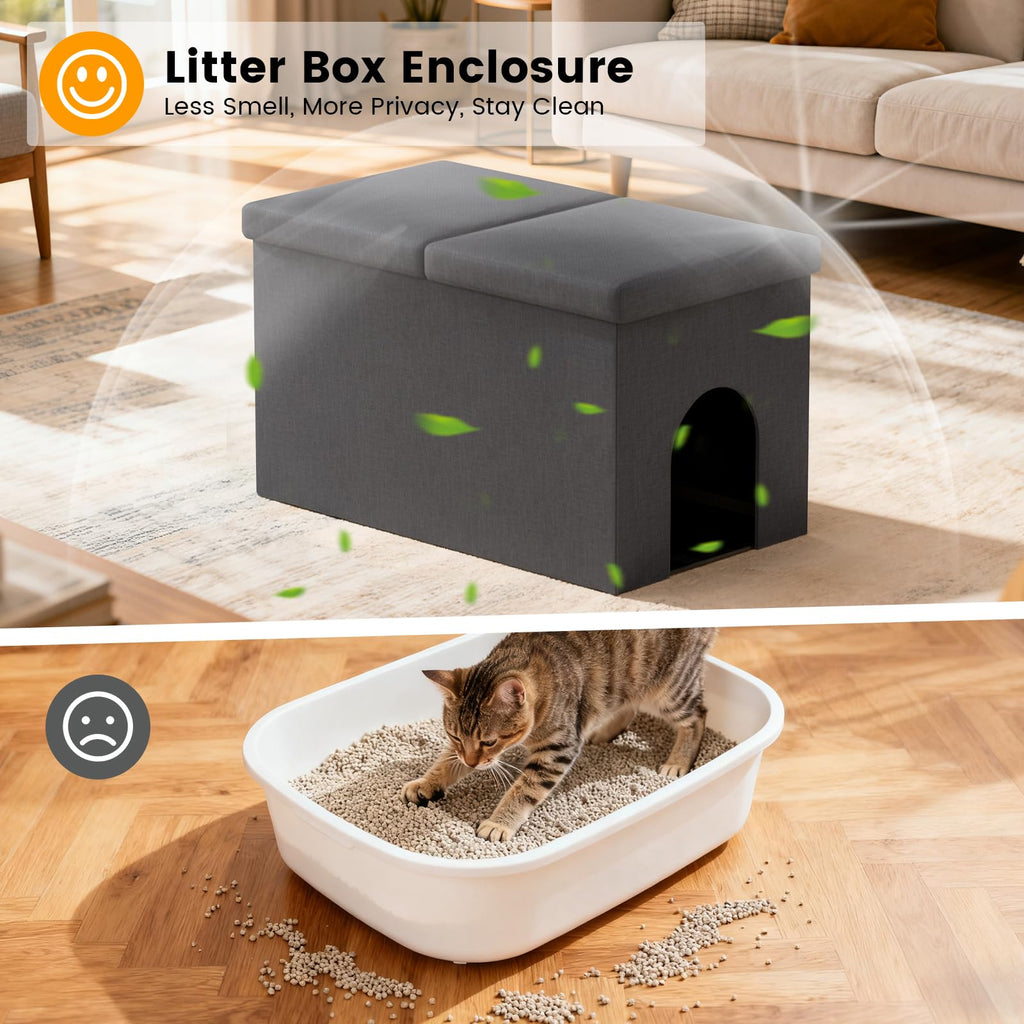 Dark Grey Cat Litter Box Enclosure X9861