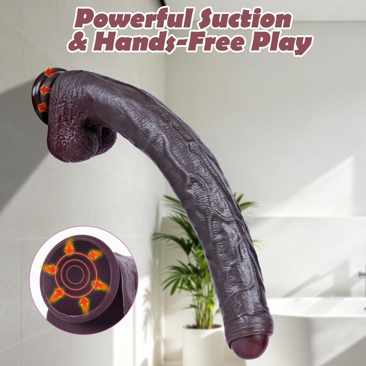 Black Realistic Dildo with Suction Cup X2835