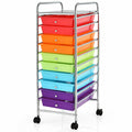 10 Drawer Rolling Storage Cart with Metal Frame H7725