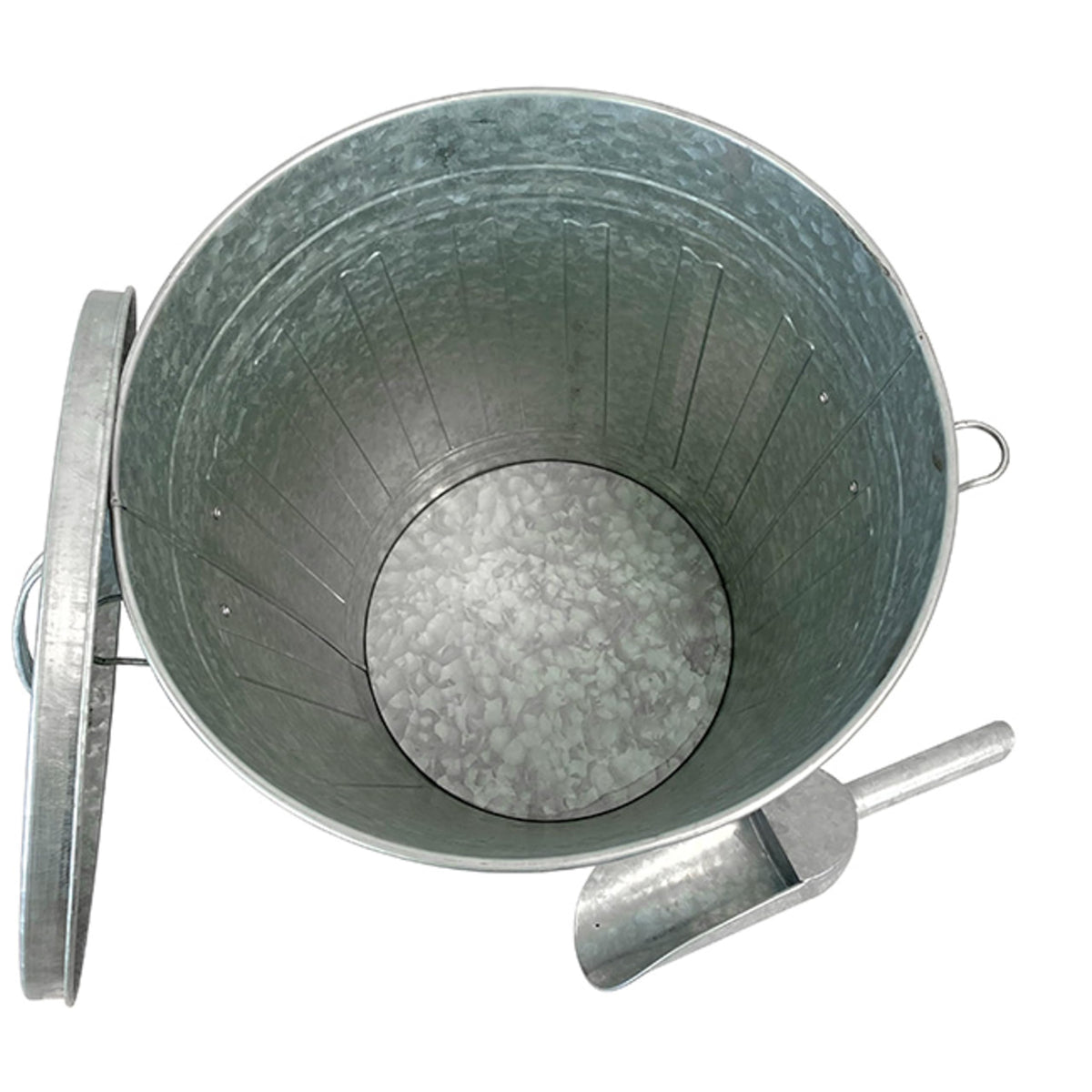Galvanized Steel Bird Seed Storage Bucket Bin with Scoop N9994