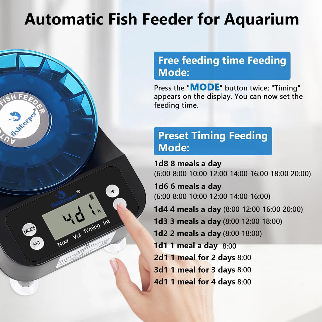 Automatic Fish Feeder and Magnetic Glass Cleaner Brush M22415