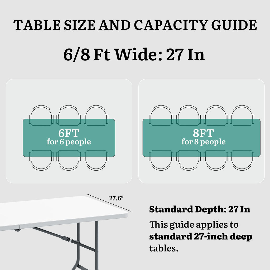 6ft Folding Table Heavy Duty Y5885