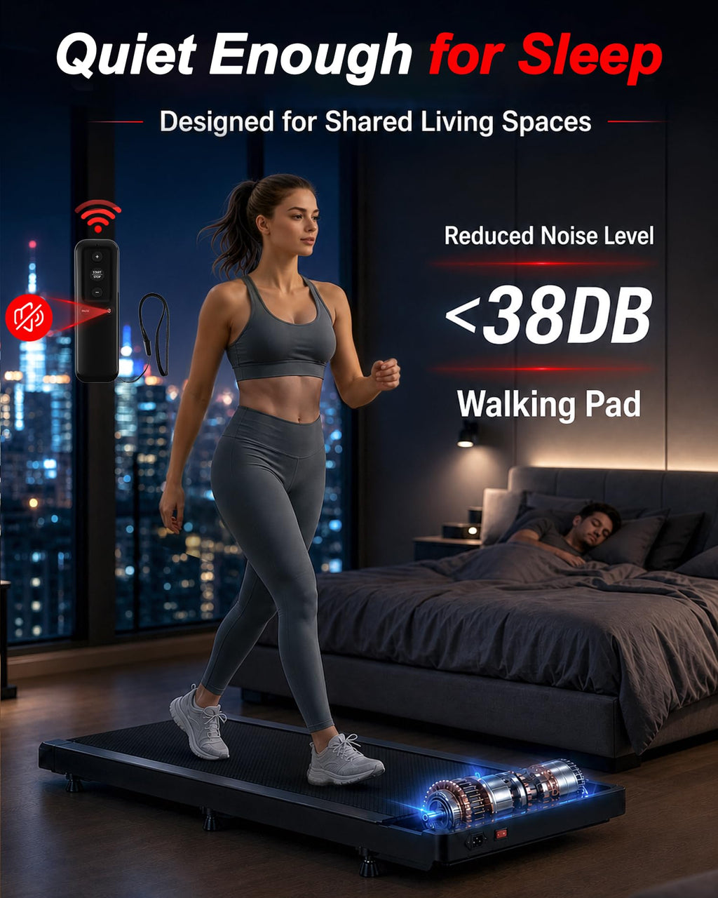 Under Desk Treadmill with 8% Incline N636