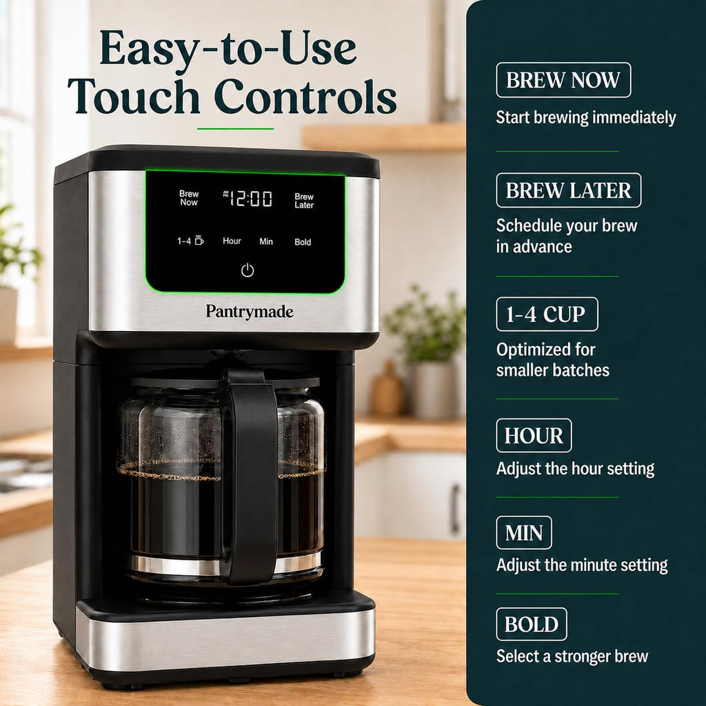 14-Cup Programmable Drip Coffee Maker with Glass Carafe, Black T128873