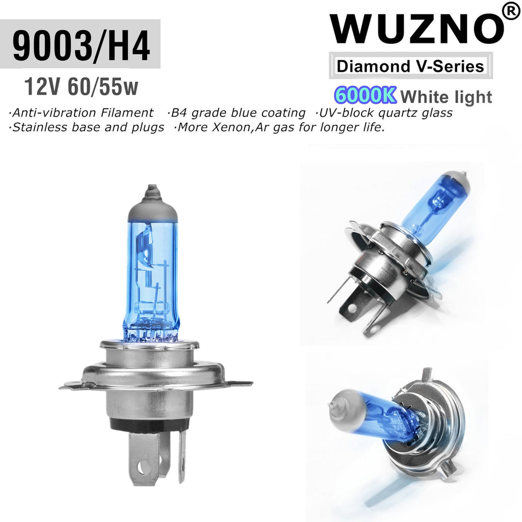 Halogen Headlight Bulbs 9003/H4 6000k White 2 pack R9616