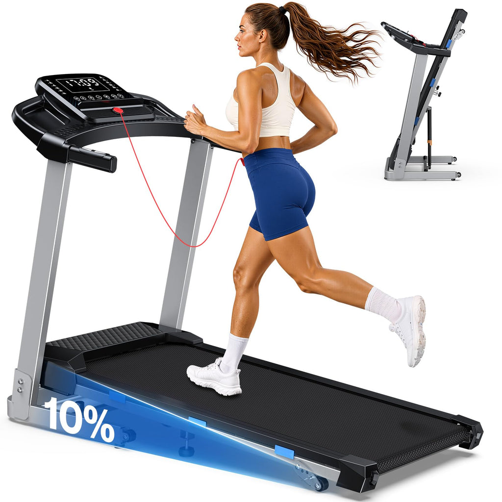 Foldable Treadmill with 10% Incline 400 LBS Capacity Q9765