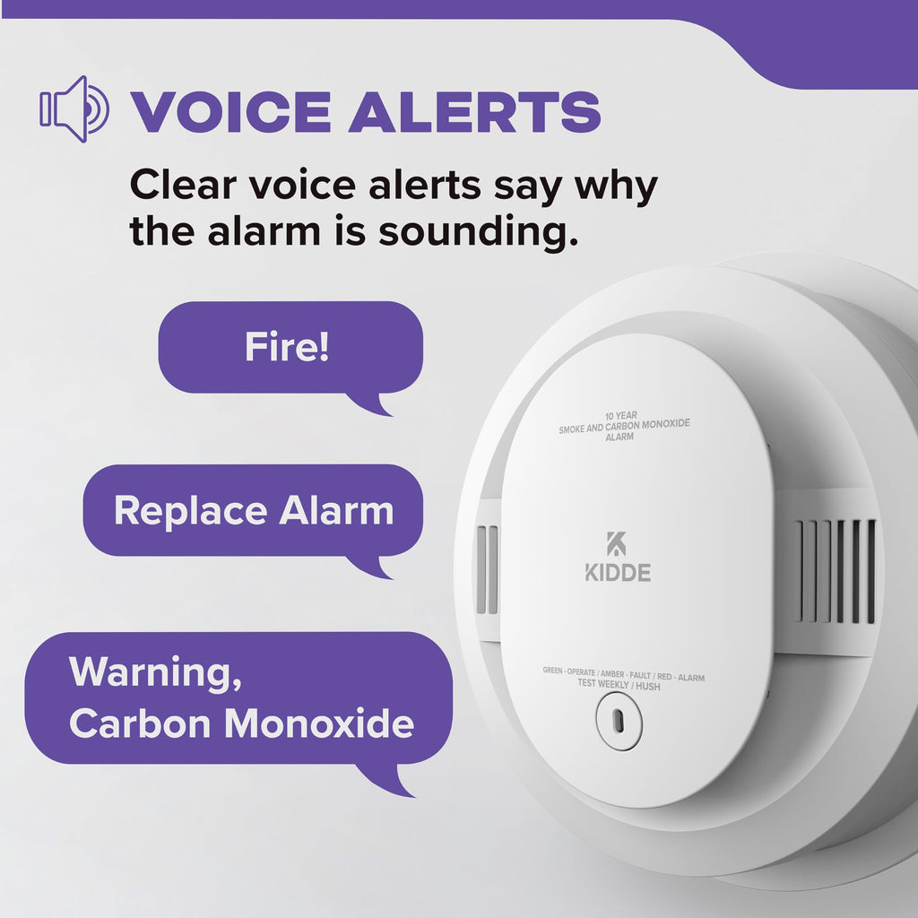 Hardwired Smoke & Carbon Monoxide Detector, 10-Year Battery Backup, 4 Pack S217