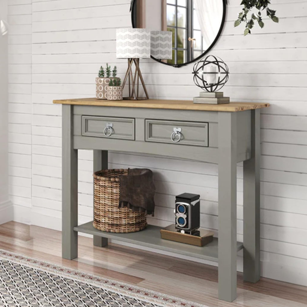 Solid Wood Console Table with 2 Drawers W2308