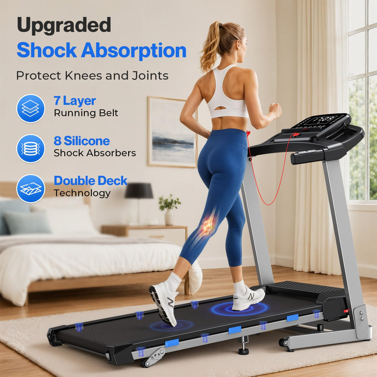 Foldable Treadmill with 10% Incline 400 LBS Capacity Q9765