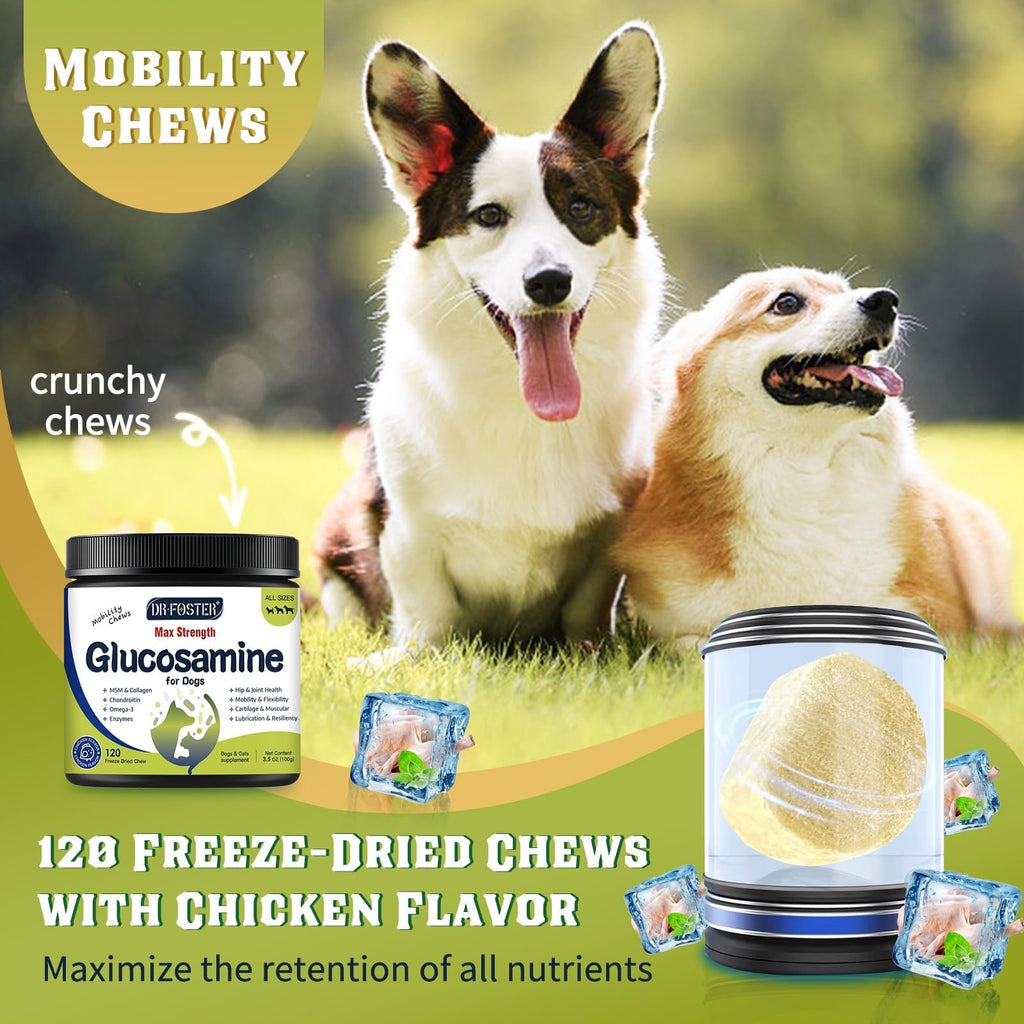 Glucosamine for Dogs Chicken Flavor 120 Freeze-Dried Chews R22851