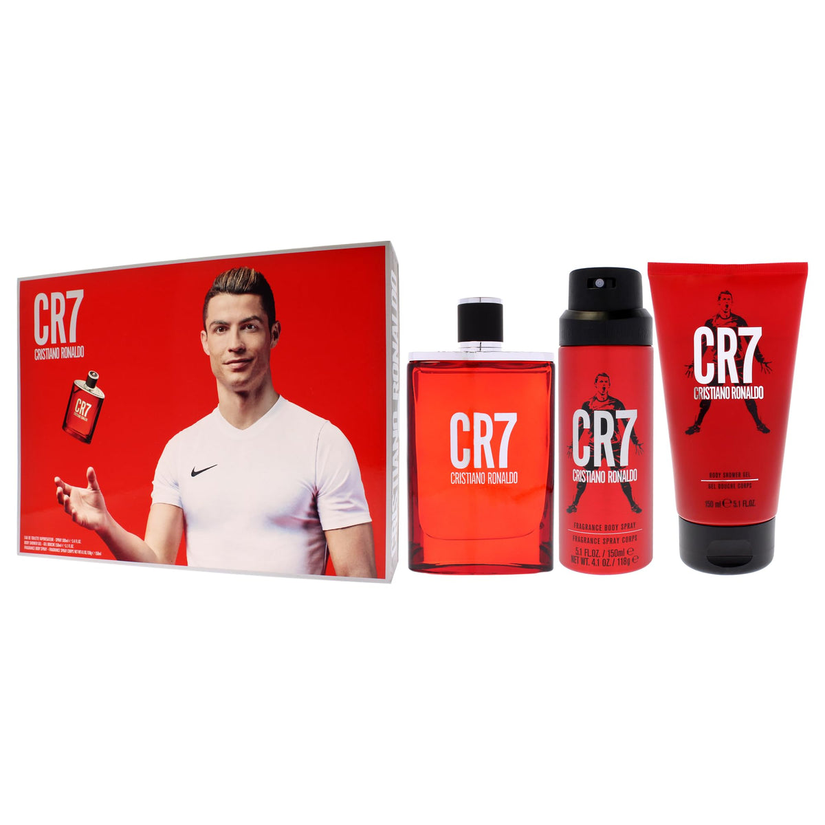 3 Pc Men EDT Spray Body Spray Shower Gel Gift Set U75253
