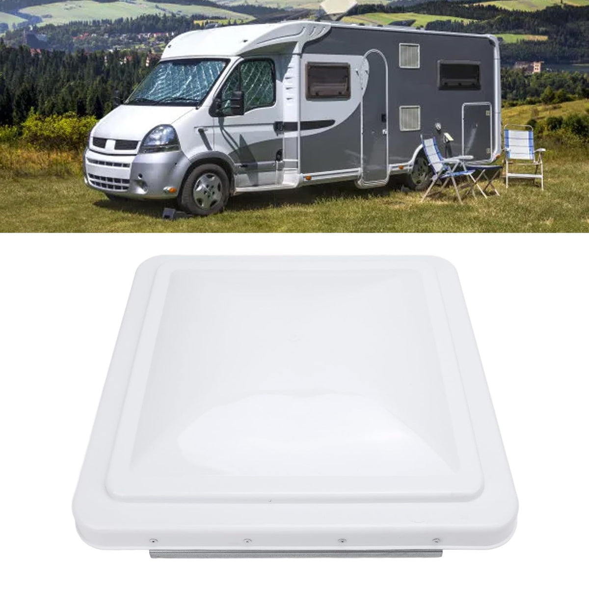 2 Pack 14 Inch White Polypropylene RV Roof Vent Cover N8273