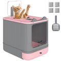 Pink Enclosed Cat Litter Box T388