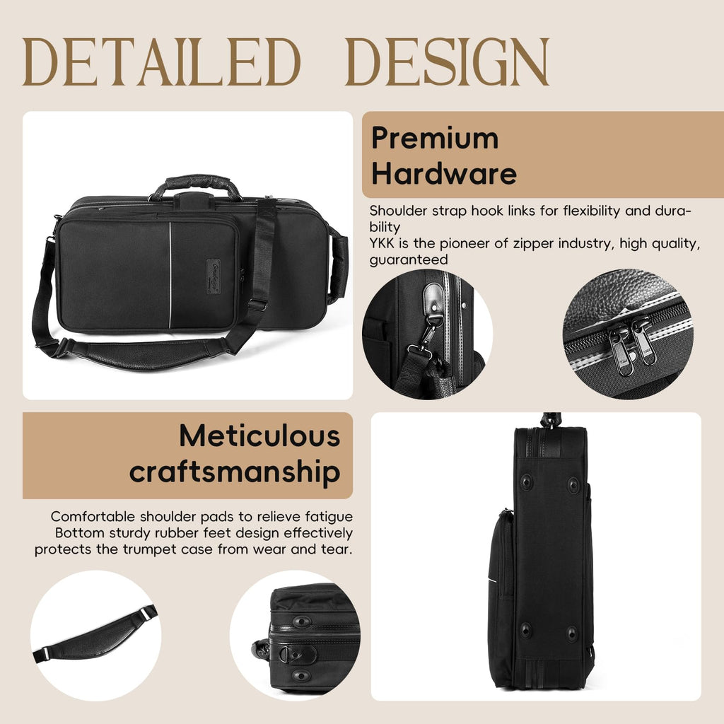 Rectangular Trumpet Case with Backpack Straps Y31235
