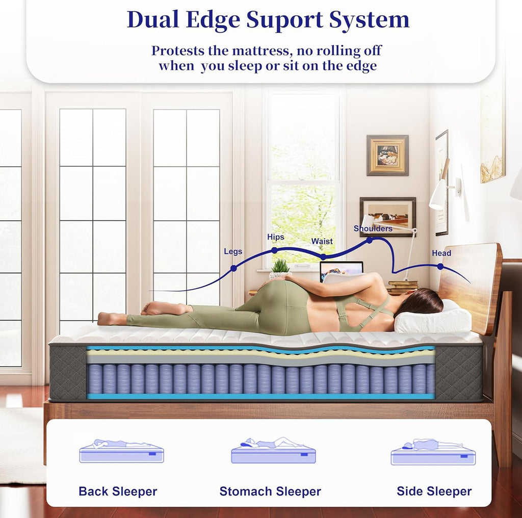 10 Inch Full Size Medium Firm Hybrid Mattress Y1780