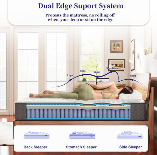 10 Inch Full Size Medium Firm Hybrid Mattress Y1780