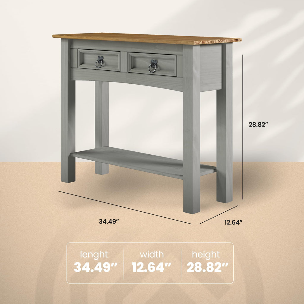 Solid Wood Console Table with 2 Drawers W2308
