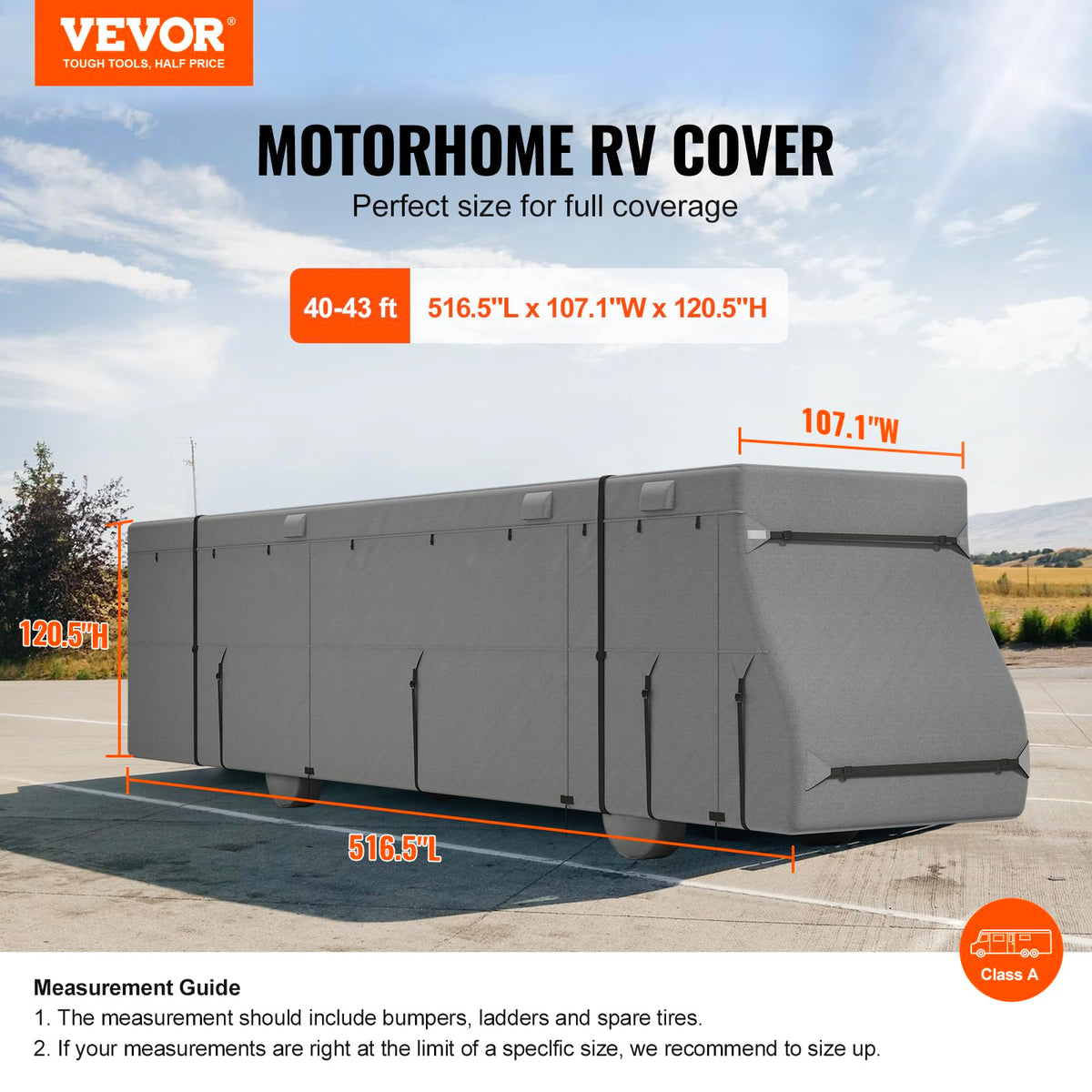 40-43 ft Non-Woven Fabric Waterproof RV Cover with Storage Bag V621
