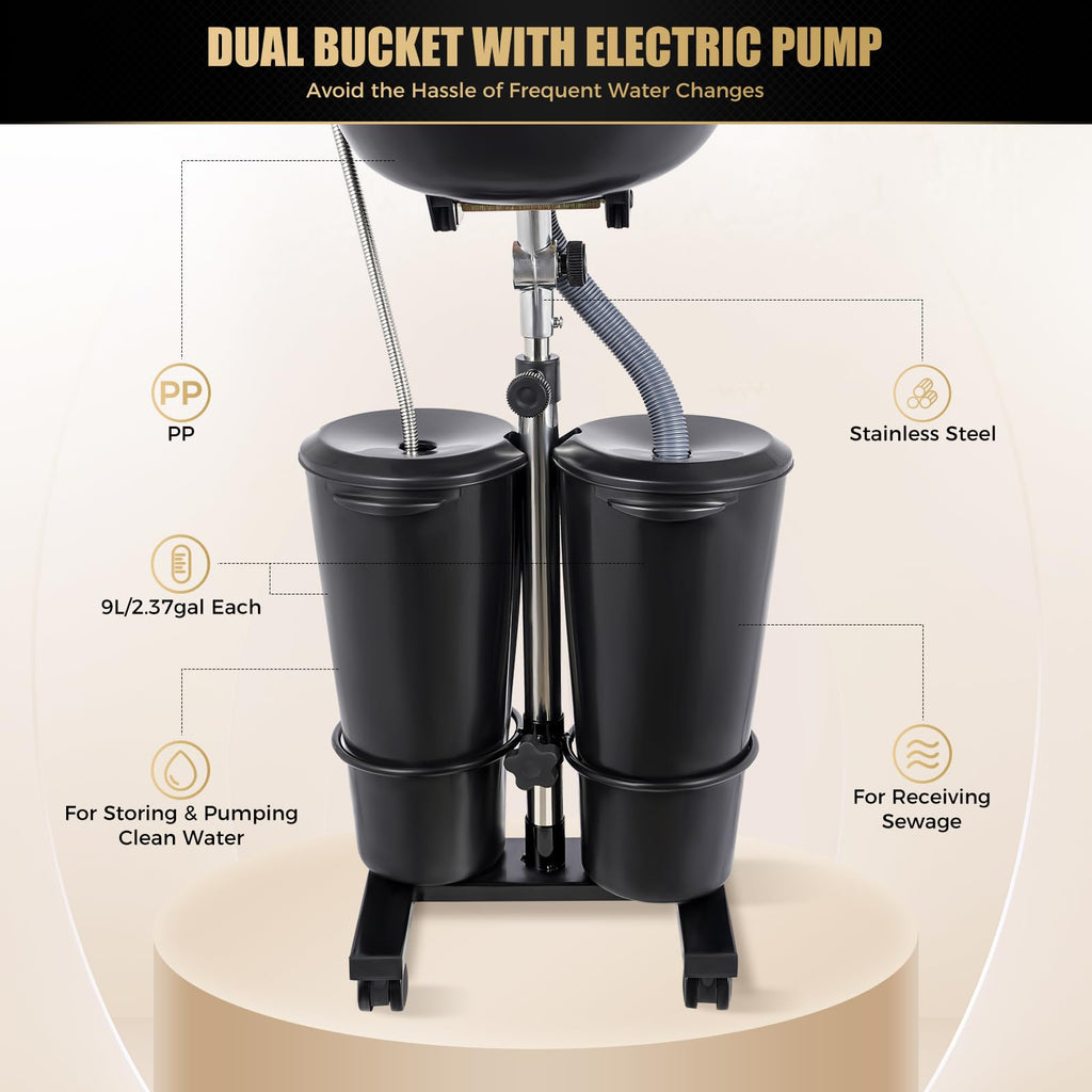 Portable Plastic Shampoo Unit with Electric Pump E1742