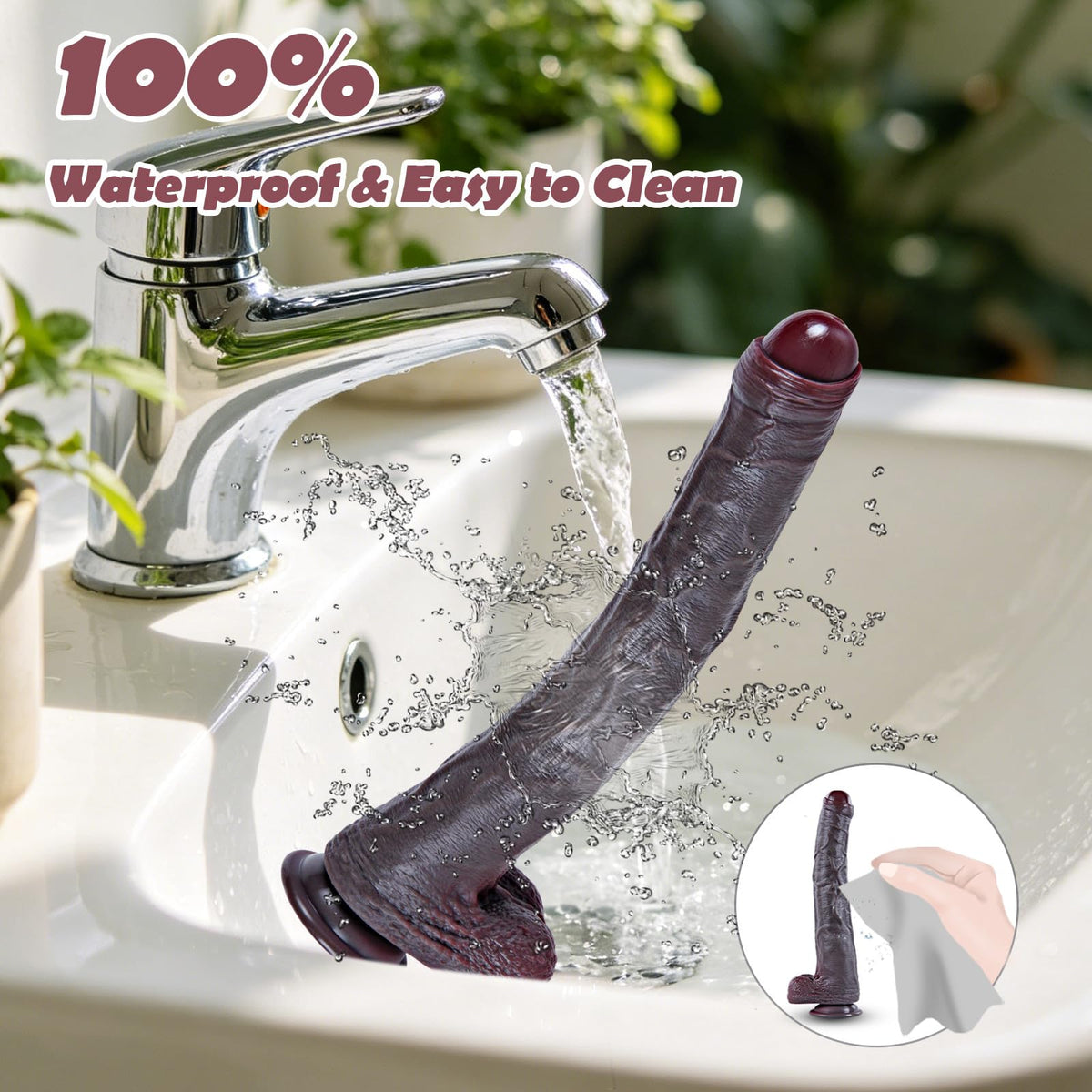 Black Realistic Dildo with Suction Cup X2835