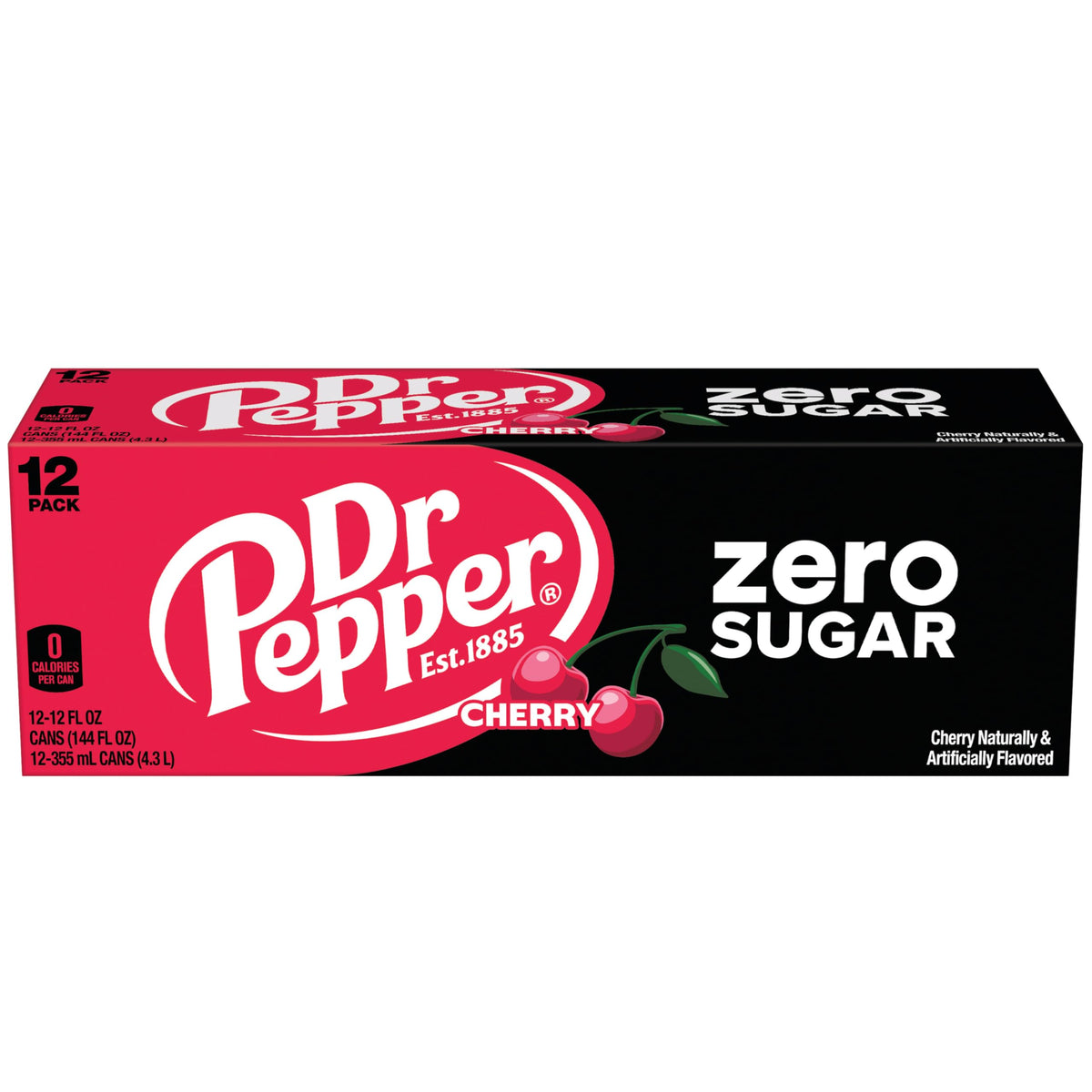 Cherry Zero Sugar Soda 12 fl oz 12 Pack K7330