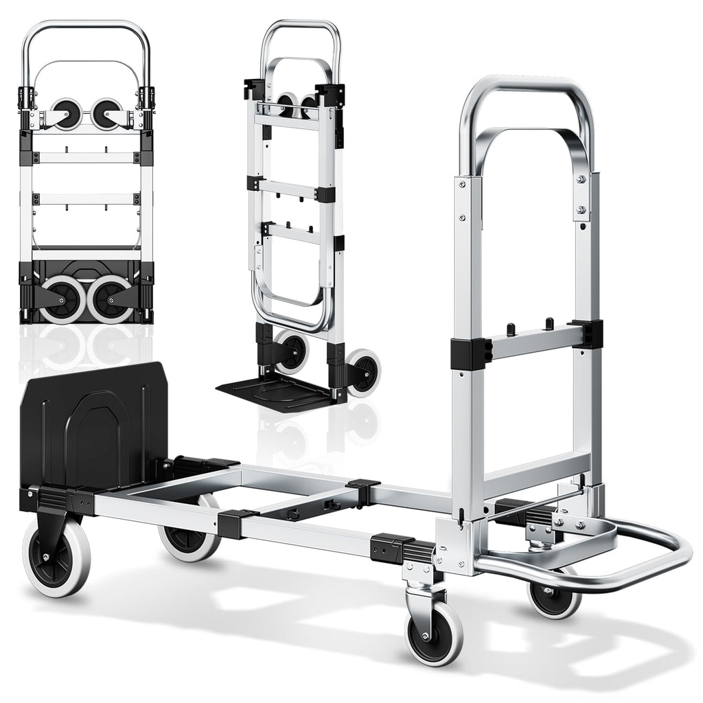 3-in-1 Folding Hand Truck 600LBS Heavy Duty Convertible Cart E773539