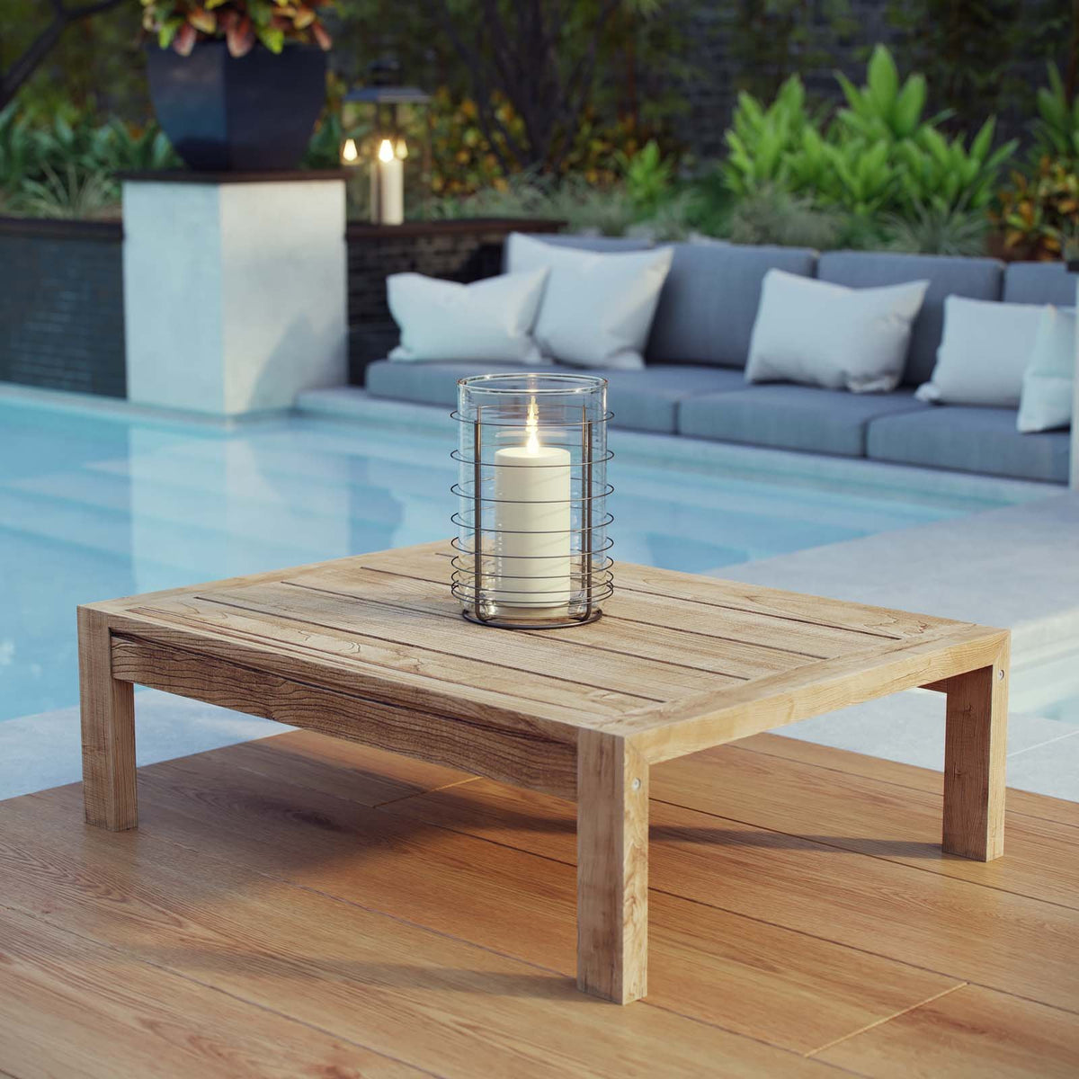 Teak Wood Outdoor Coffee Table Y917565