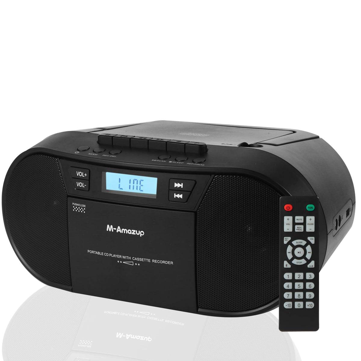 Portable CD Cassette Boombox with Bluetooth MP3 USB FM Radio X441