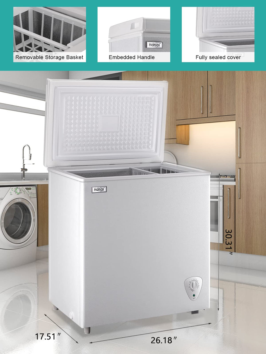 White 5.0 Cu.Ft Chest Freezer S934