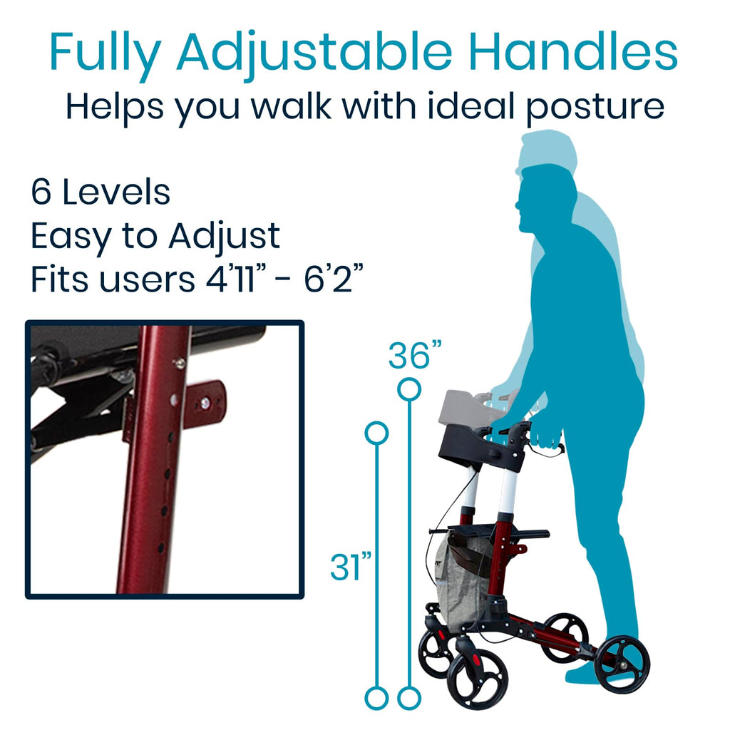 Folding 4 Wheel Rollator Walker S1203