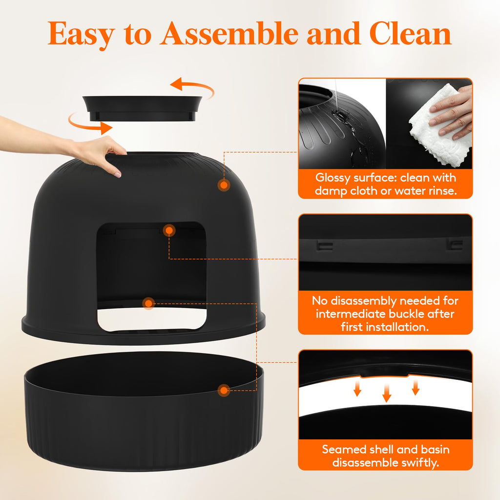 Black Cat Litter Box with Scoop I7683