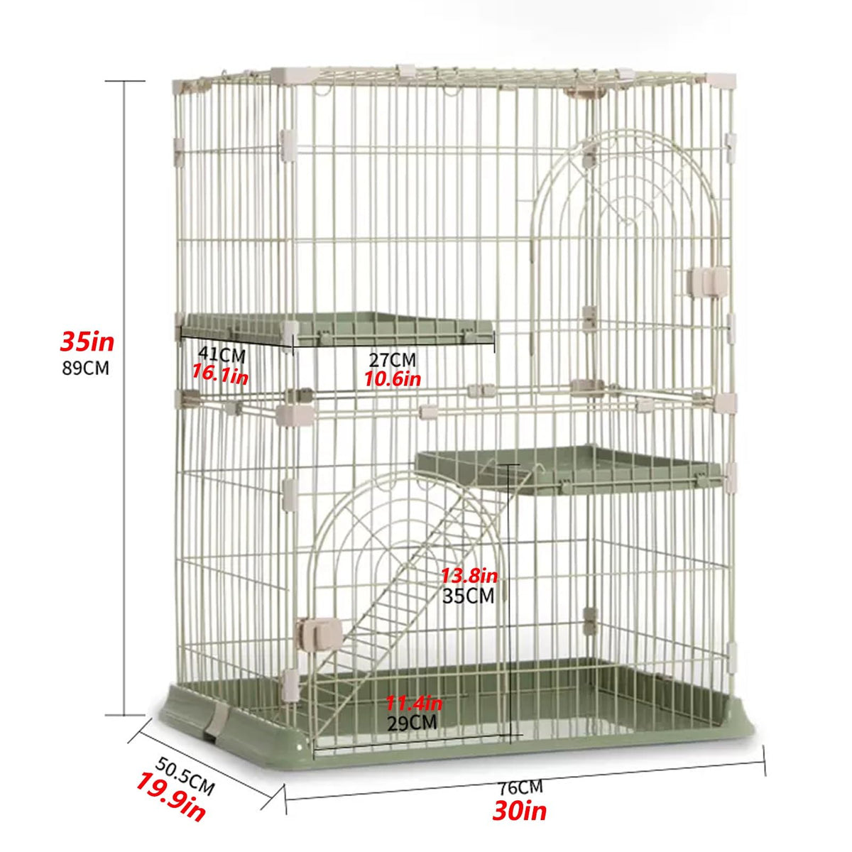 3/4-Tier Cat Cage Playpen with Hammock H50420