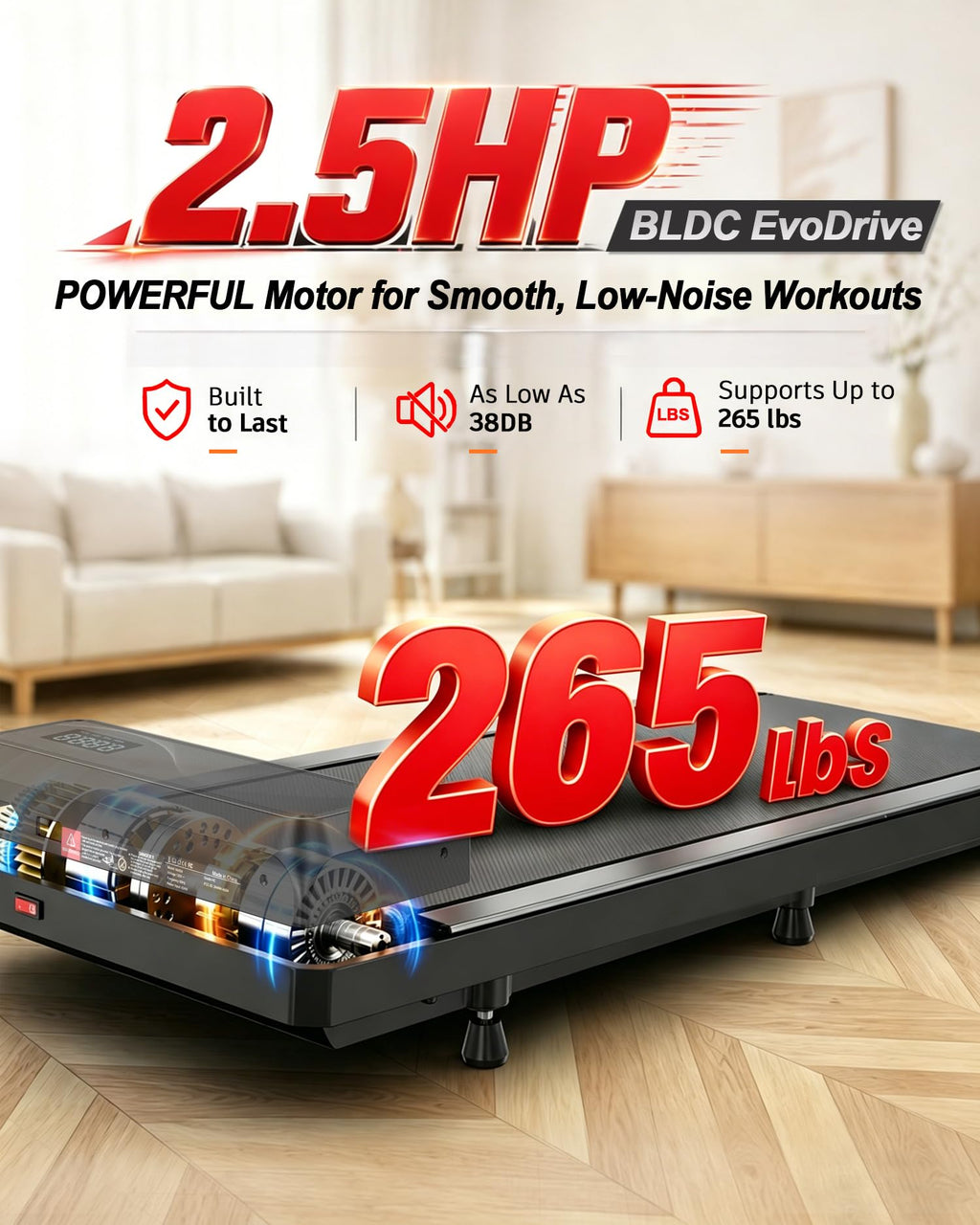 Under Desk Treadmill with 8% Incline N636