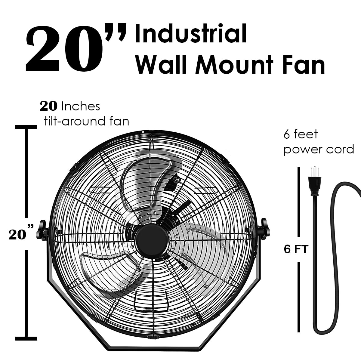 Black Industrial Metal Floor Fan C15654