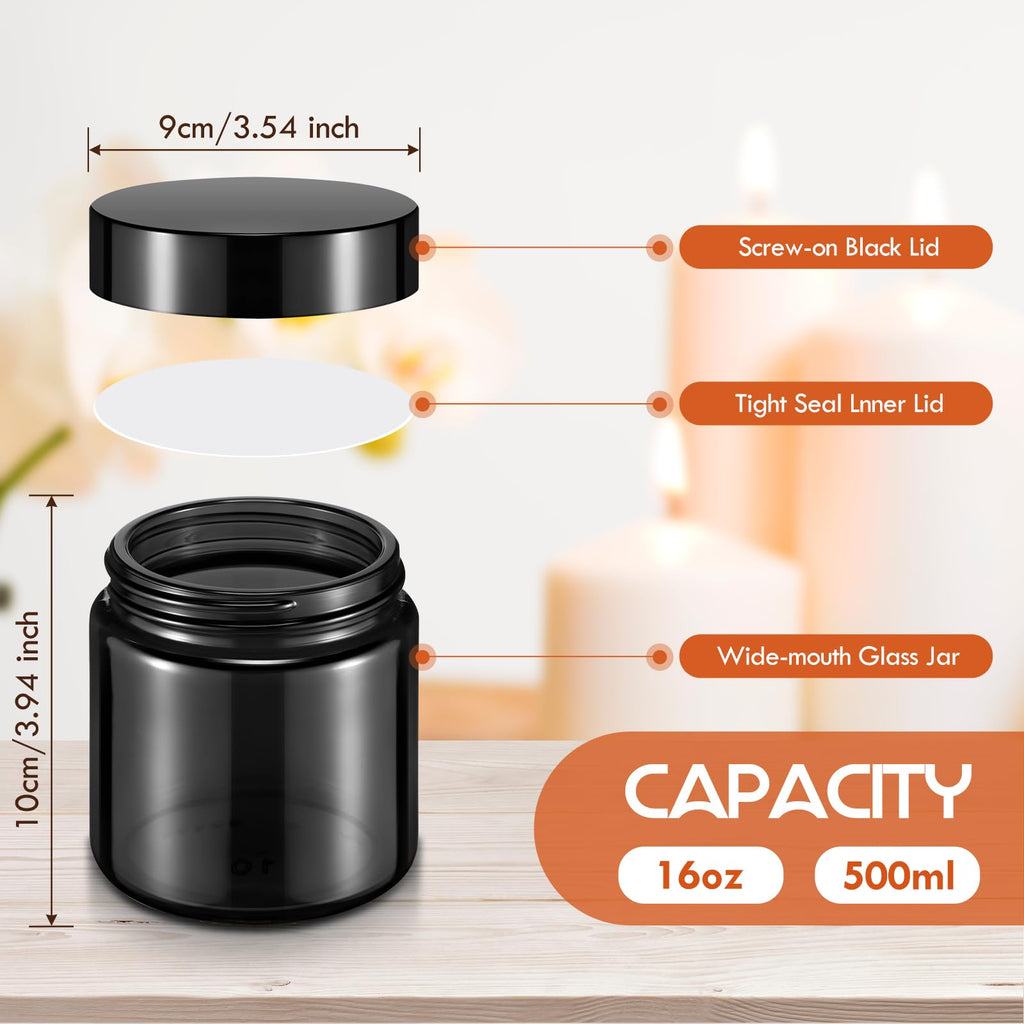 16 oz Glass Jars with Lids H2895