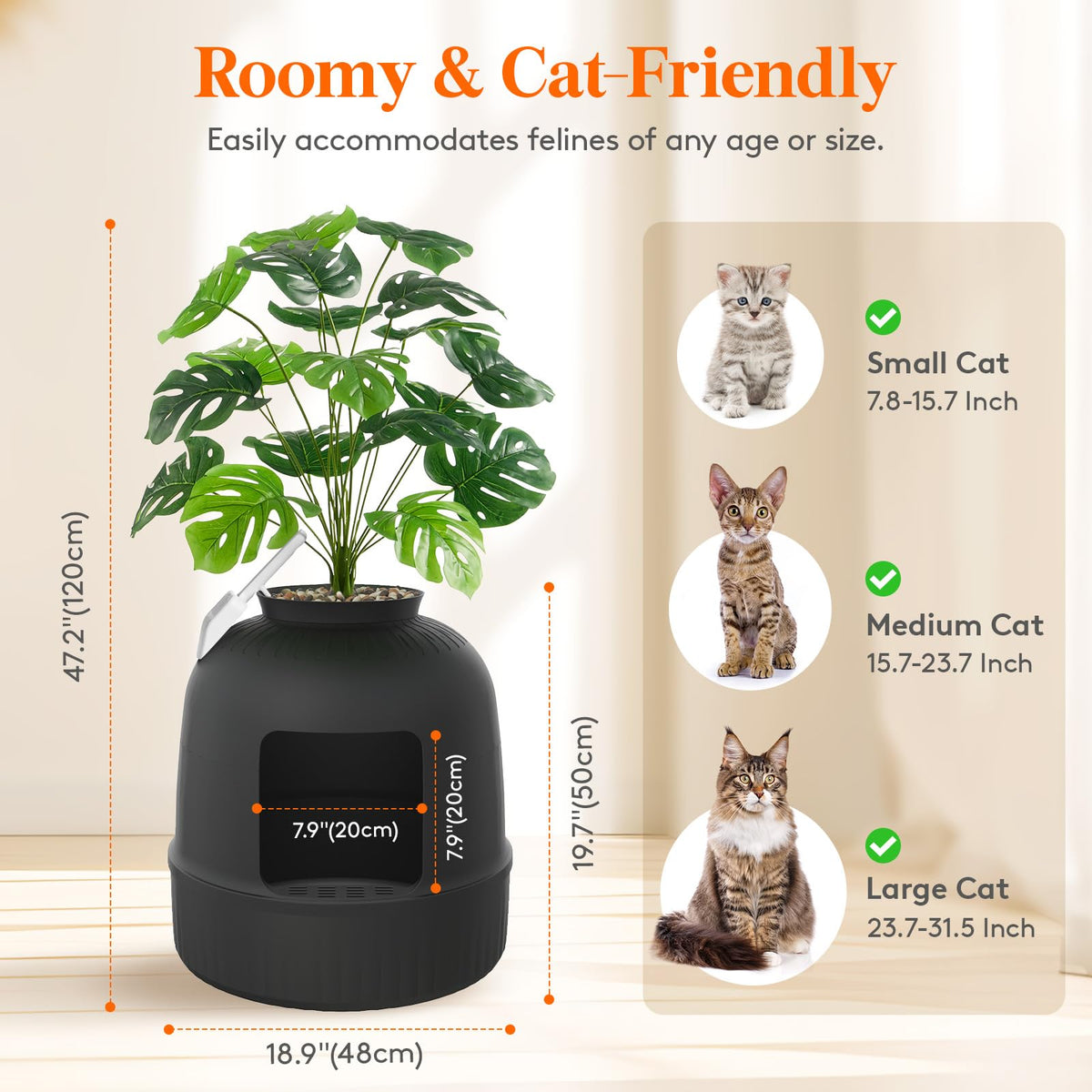 Black Cat Litter Box with Scoop I7683