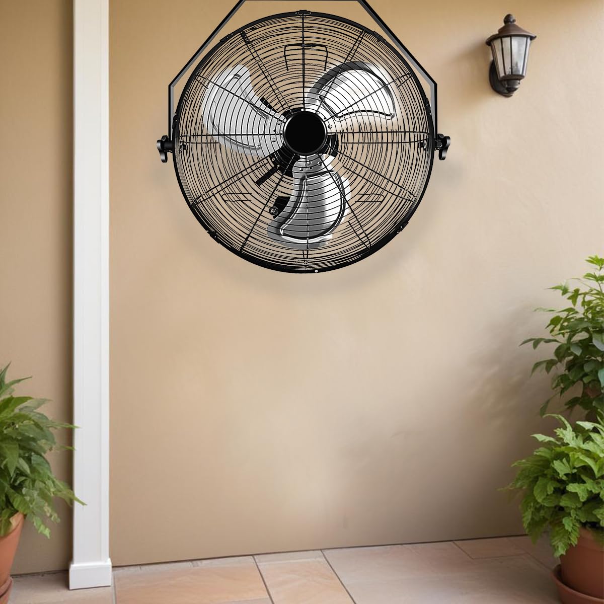 Black Industrial Metal Floor Fan C15654