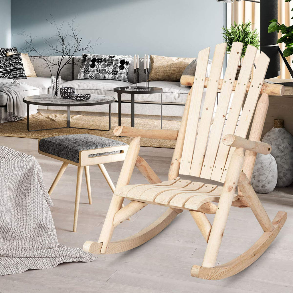 Log Rocking Chair Set X426023