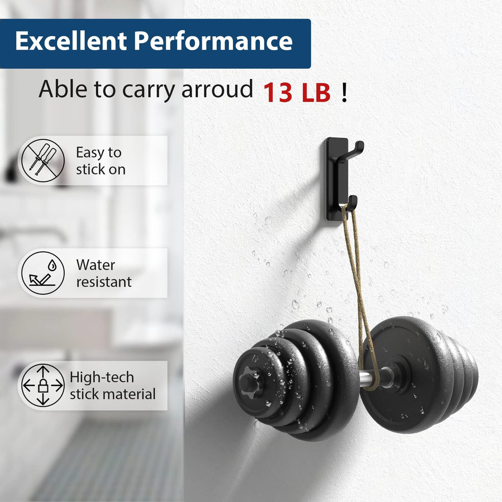 Black 4 Pack Stick-on Hooks V976