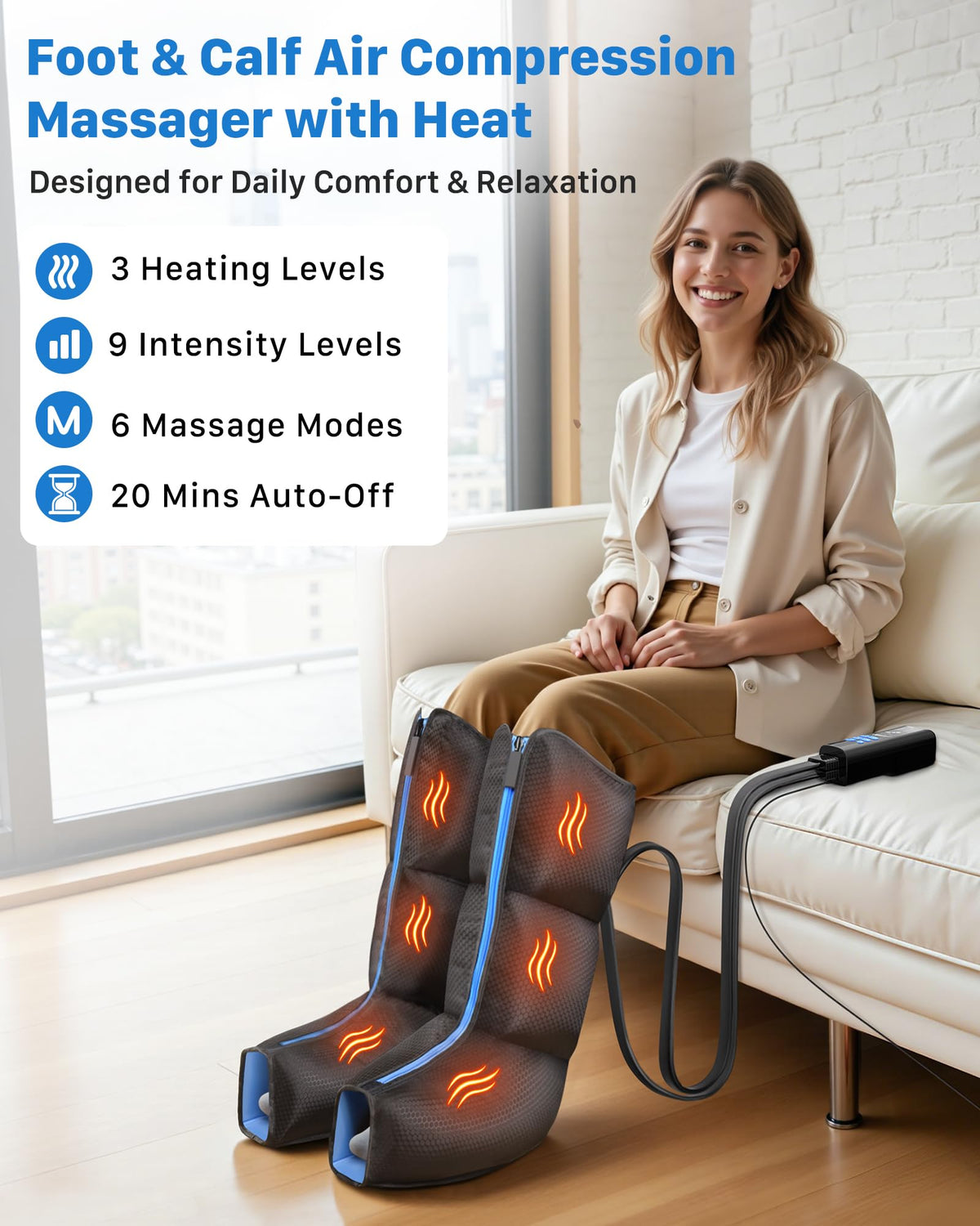 Air Compression Leg Massager with Heat R26334