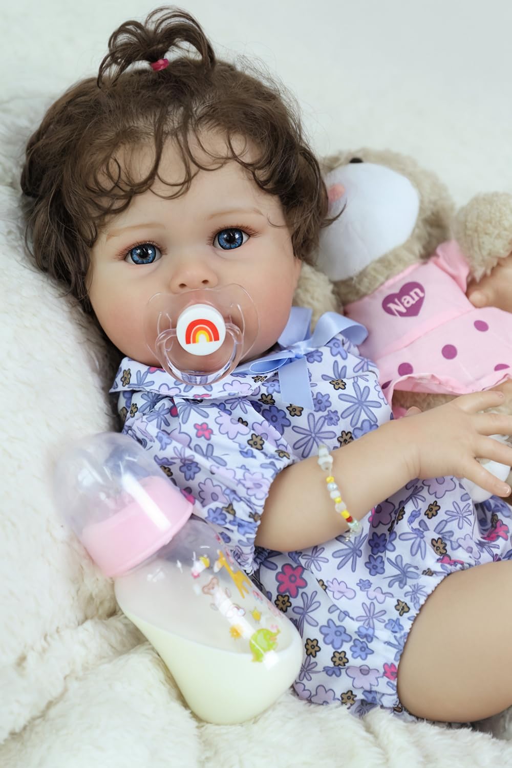 20 Inch Silicone Reborn Baby Doll with Curly Hair B182794