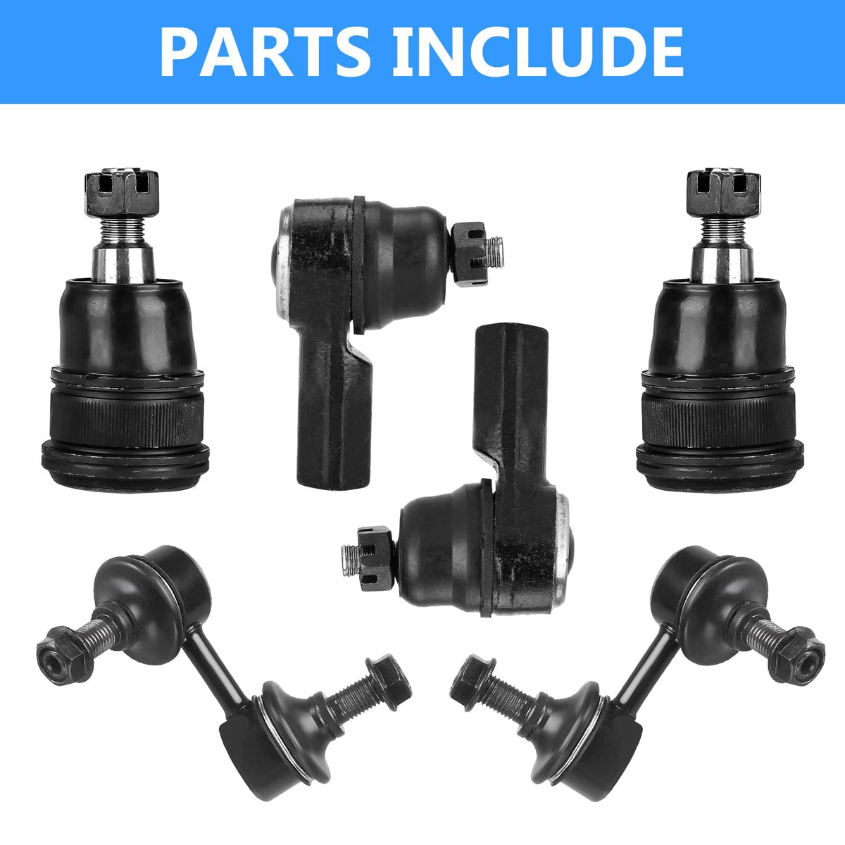 Front Lower Control Arm Suspension Kit with Ball Joints Sway Bars Outer Tie Rods 8pcs U243212