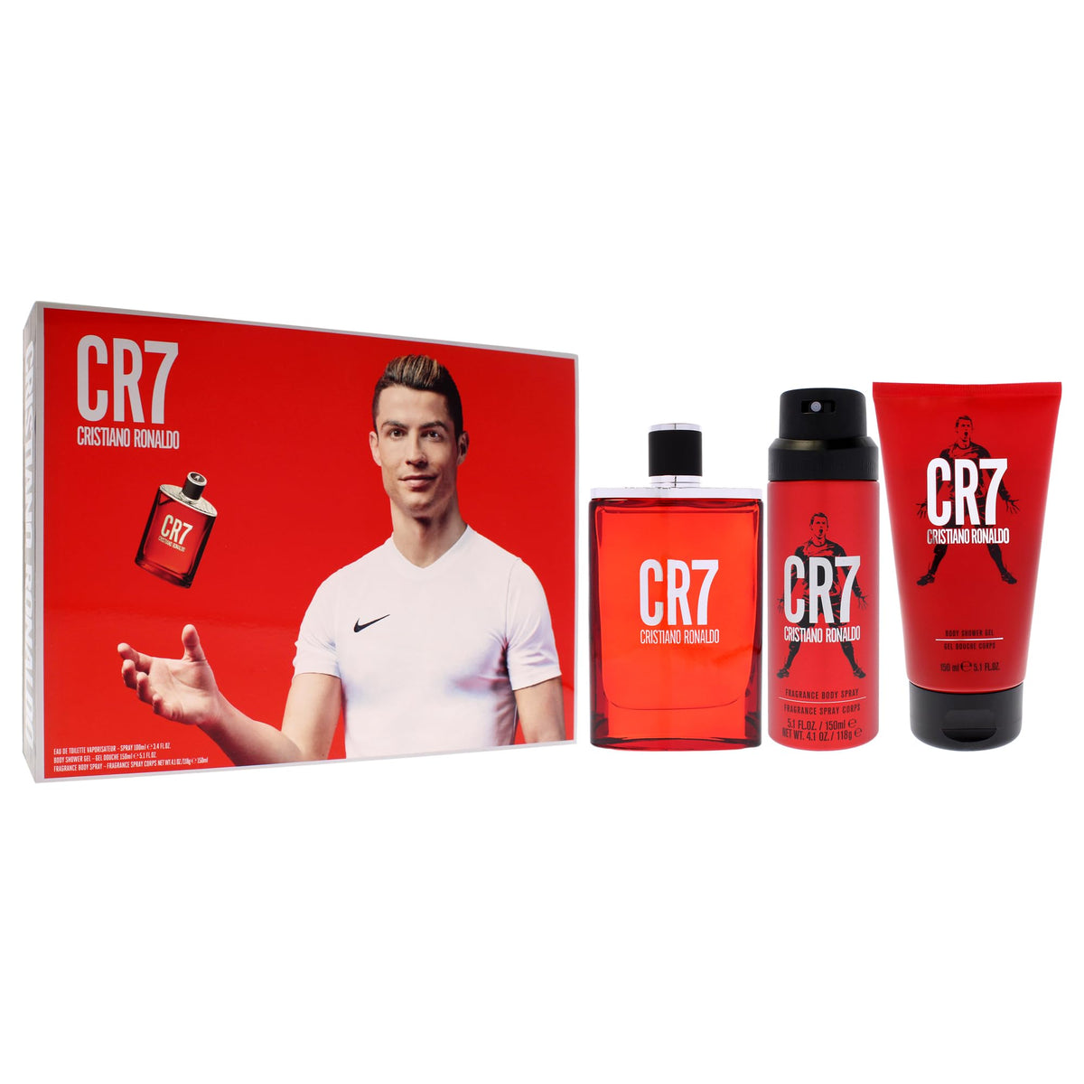 3 Pc Men EDT Spray Body Spray Shower Gel Gift Set U75253