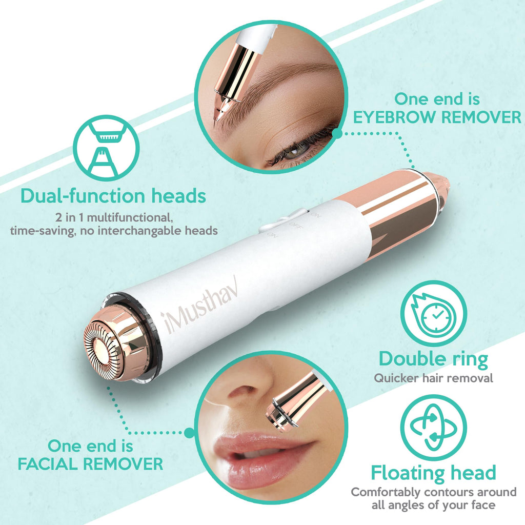 Facial Hair Removal for Women, 2-in-1 Face Hair Remover & Eyebrow Trimmer X4427