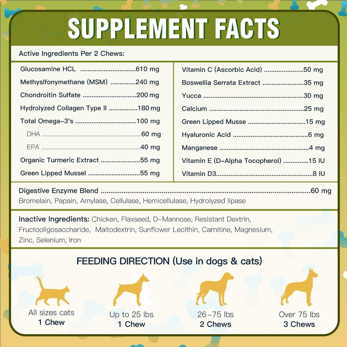 Glucosamine for Dogs Chicken Flavor 120 Freeze-Dried Chews R22851