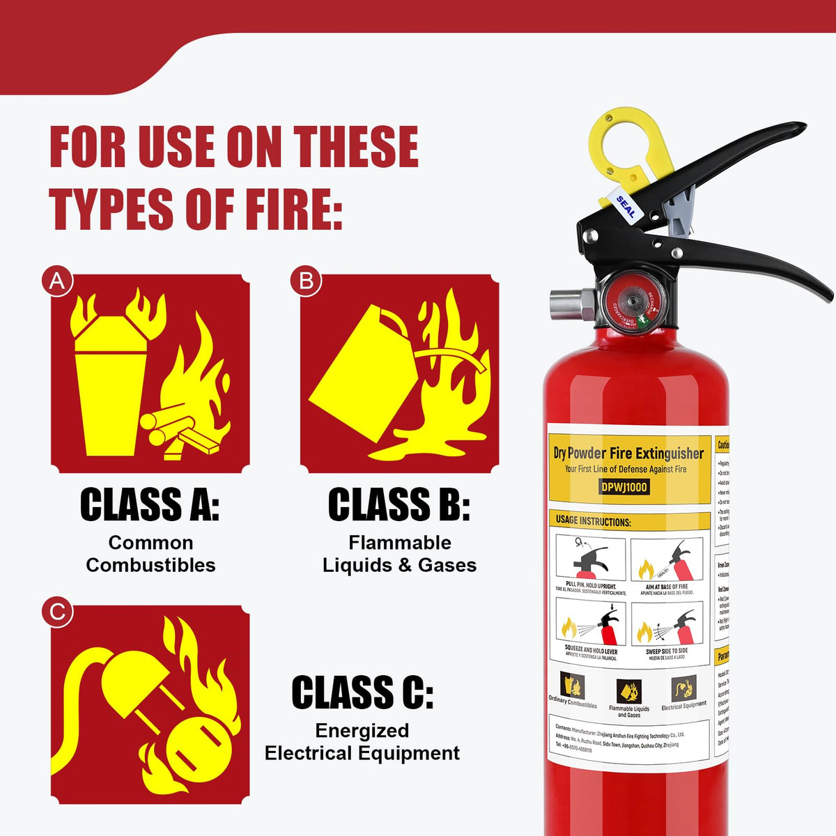 2.5 lb ABC Dry Chemical Fire Extinguishers H29541