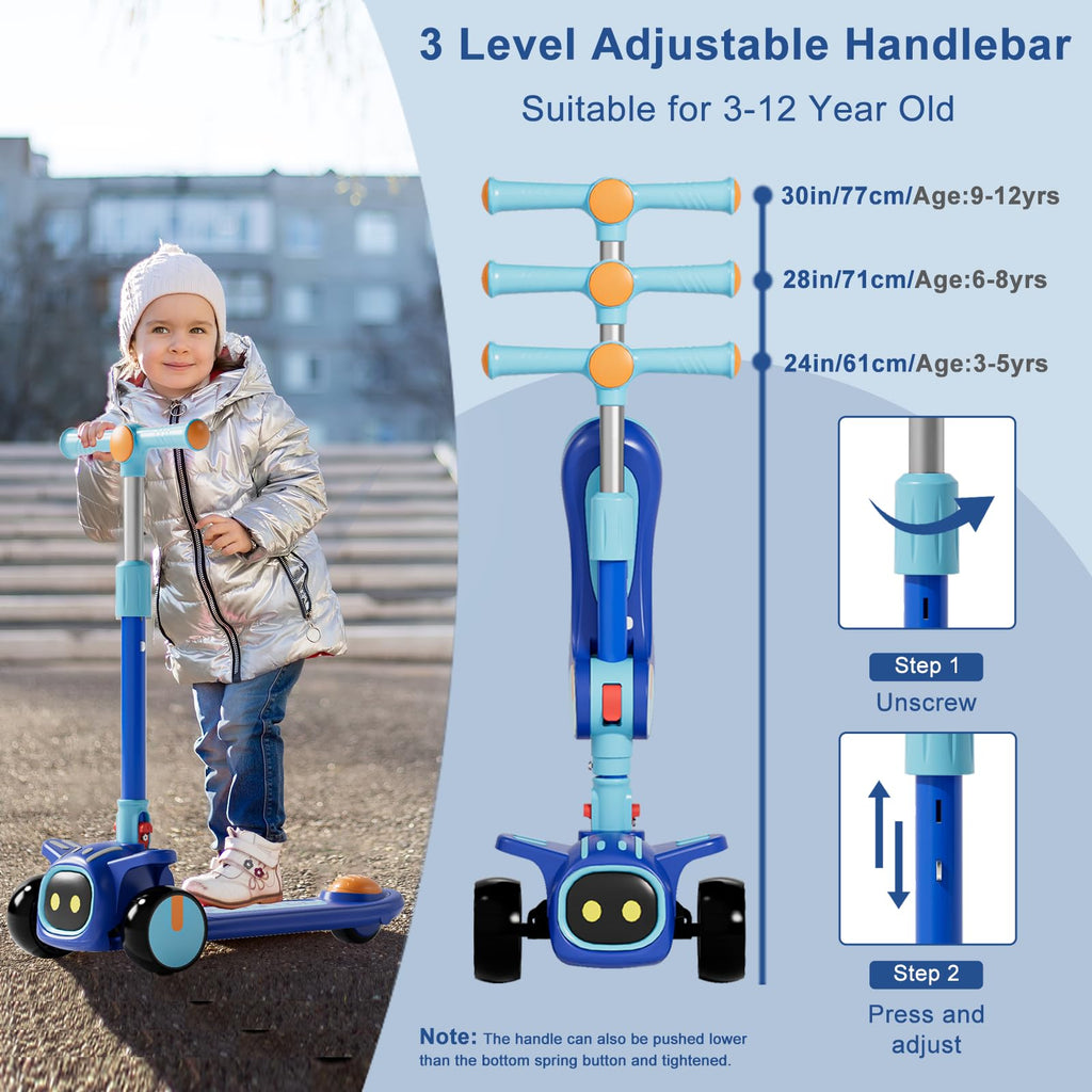 2-in-1 Kids 3 Wheel Kick Scooter with Adjustable Seat Y7334