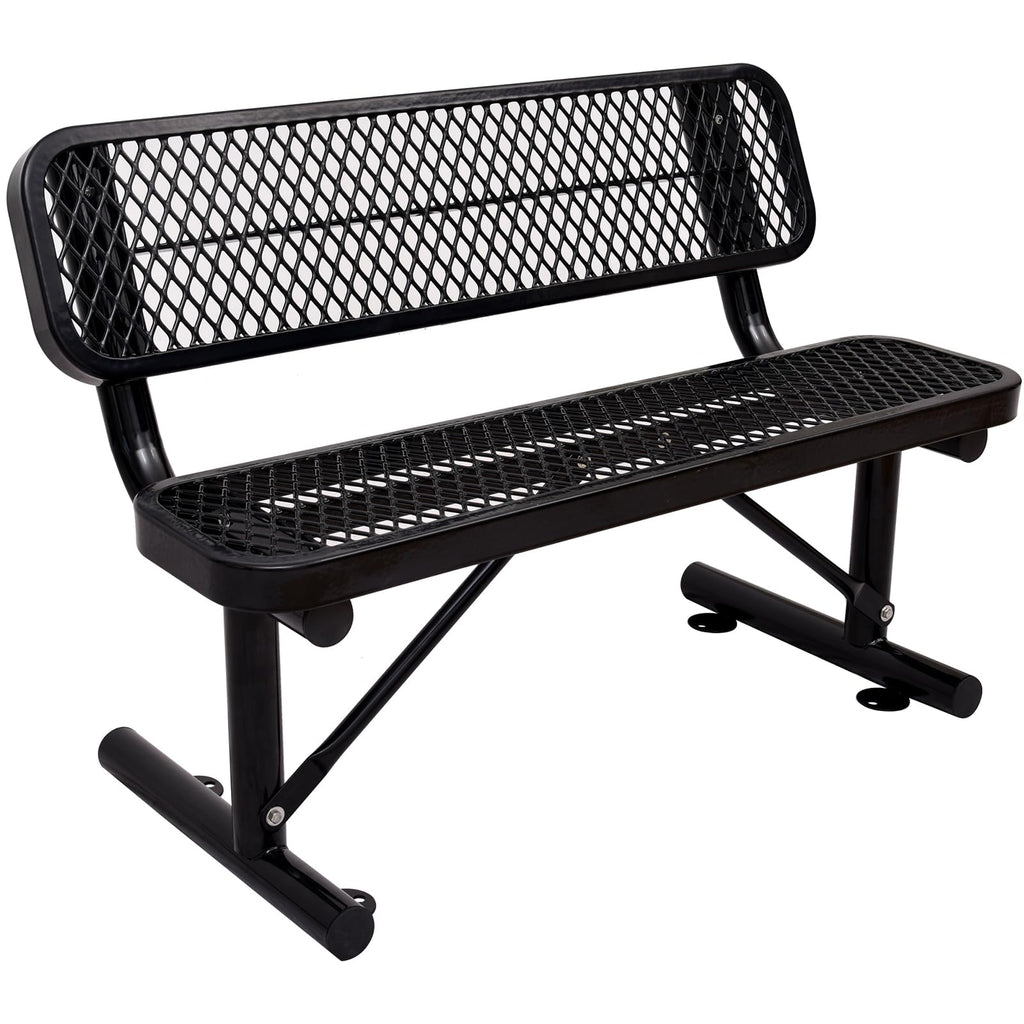Metal Park Bench with Backrest H18420